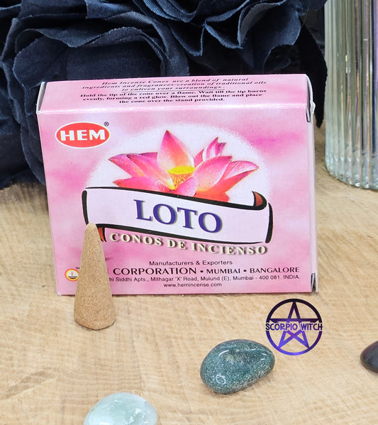 HEM INCENSE CONES - LOTUS 10 PACK