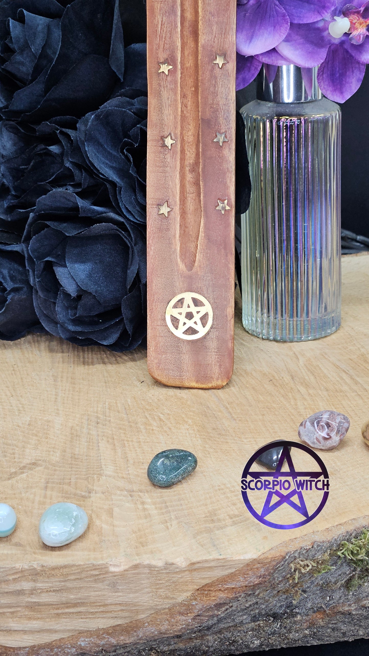 MYGA WOODEN INCENSE HOLDER - PENTAGRAM