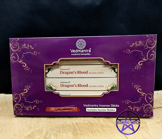 VEDMANTRA INCENSE STICKS GIFT SET - DRAGON'S BLOOD 6 PACK