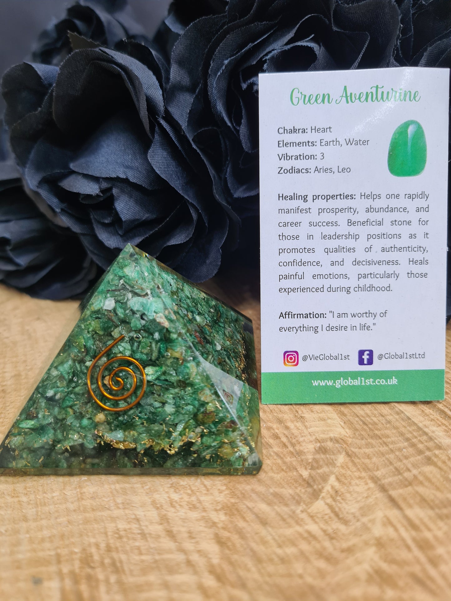 ORGONE REIKI HEALING PYRAMID 5.5CM - GREEN AVENTURINE