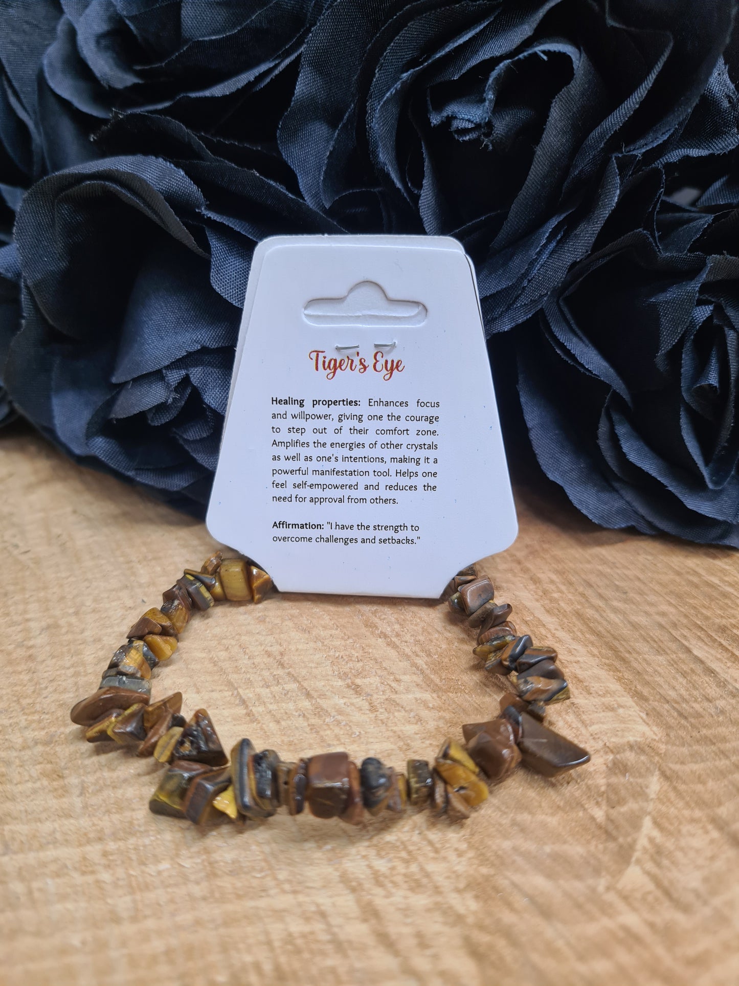 GEMSTONE CHIP STRETCH BRACELET - TIGER'S EYE