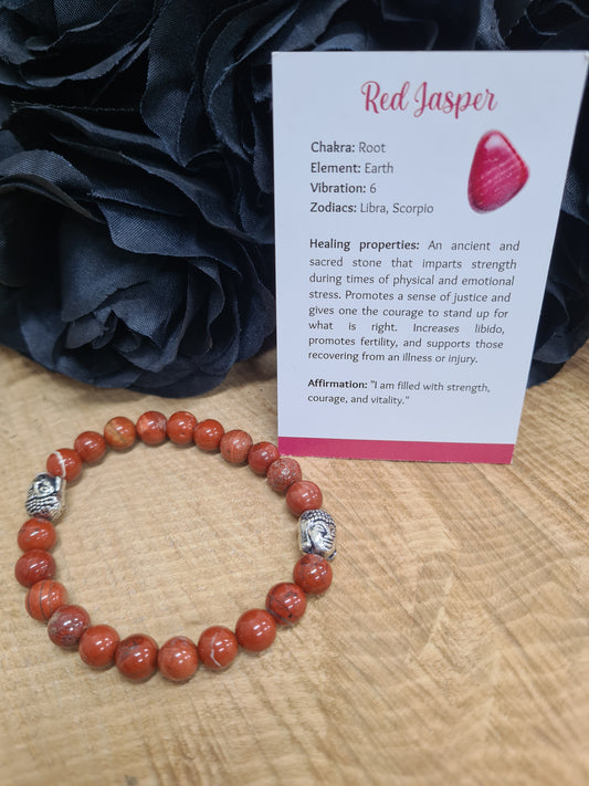 BUDDHA BRACELET - RED JASPER