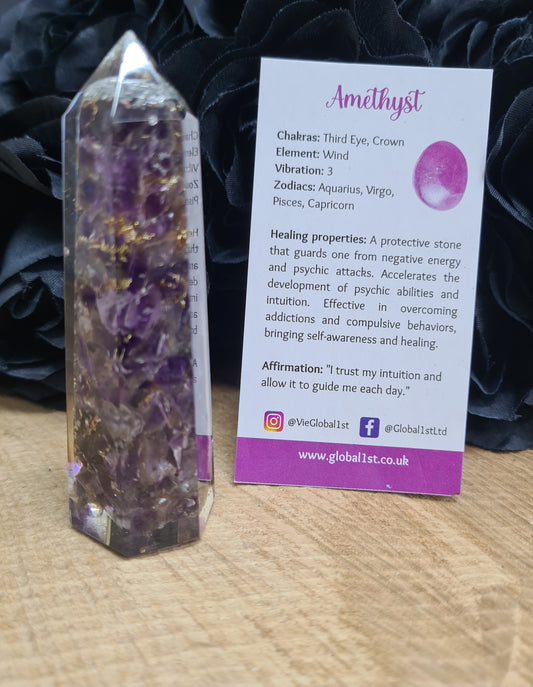 ORGANITE OBELISK TOWER 8CM - AMETHYST